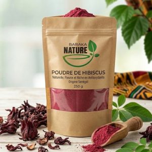 Poudre d’Hibiscus du Sénégal – Naturelle, Fleurie et Riche en Antioxydants | 100g